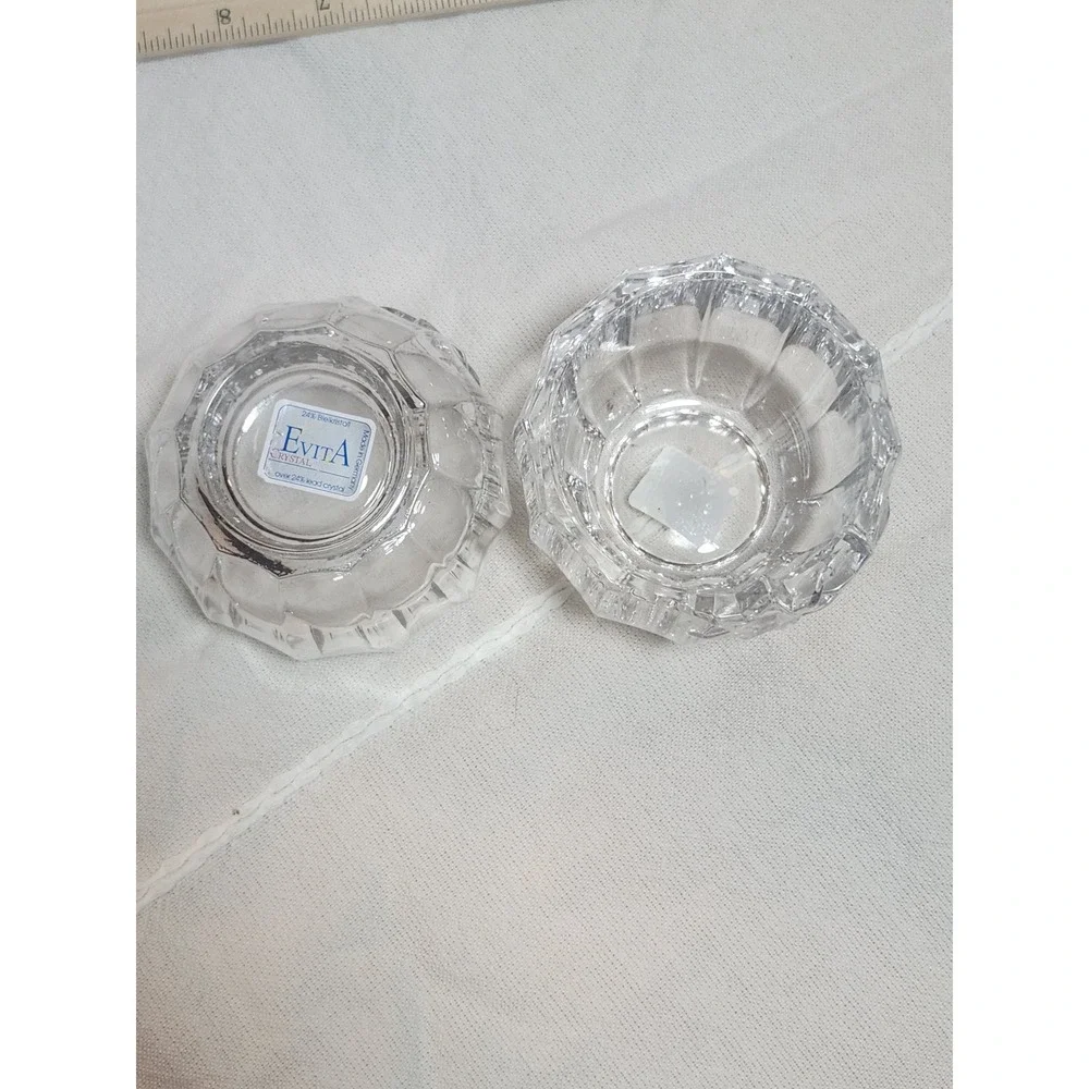 Evita Crystal Star Votive Candle Holders Made in Germany 24% Lead Crystal qty 2